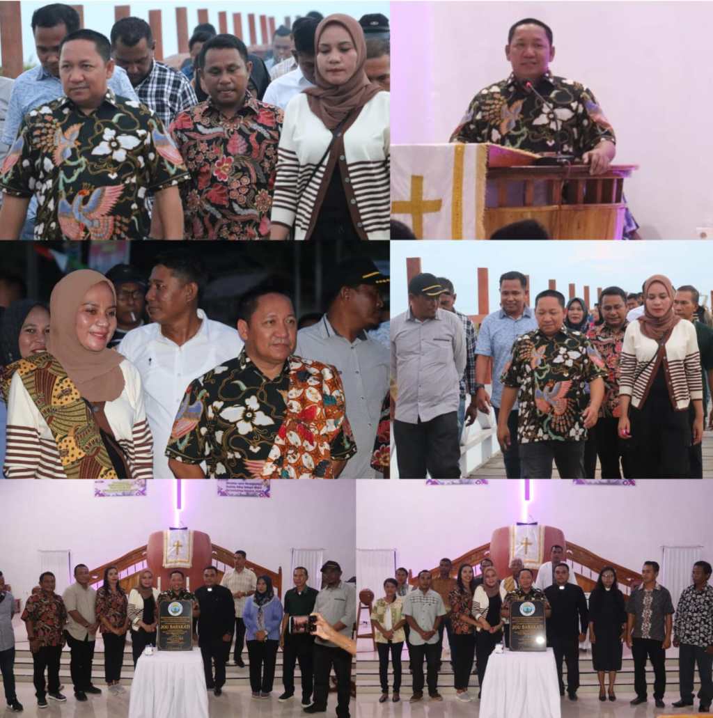 Bupati Pulau Taliabu H. Aliong Mus, S.T. Resmikan Sekaligus Tandatangani Prasasti Gereja Jou Barakati di Desa Kilo Taliabu&nbsp;Selatan