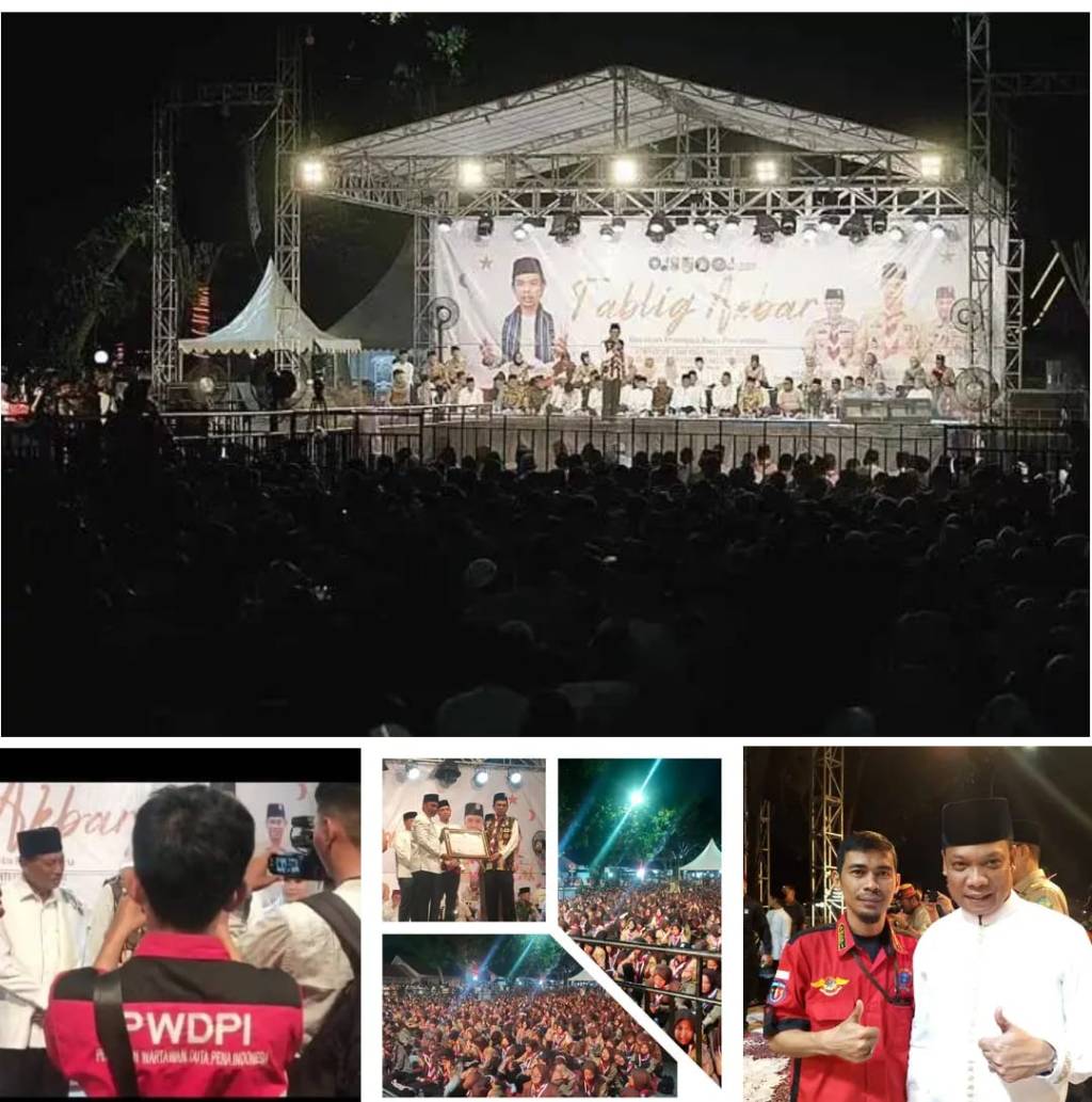 Warga Pekanbaru dan Anggota Pramuka Antusias Meramaikan Tablig Akbar Bersama Ustaz Abdul Somad di Jalan Gajah Mada Pekanbaru.