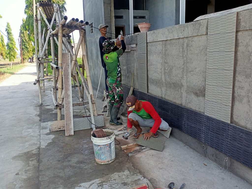 Rehab Masjid Desa Wirun Mulai Dikerjakan Satgas TMMD Ke-120 Kodim 0726/Sukoharjo
